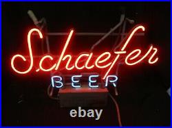 Vintage SCHAEFER BEER Neon Beer Sign Works! Measures 24 Across x 18 Tall