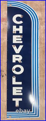 Vintage SSPN Chevrolet Neon Gas & Oil Porcelain Enamel Sign 72x20