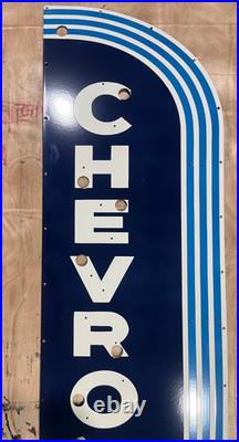 Vintage SSPN Chevrolet Neon Gas & Oil Porcelain Enamel Sign 72x20