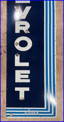 Vintage SSPN Chevrolet Neon Gas & Oil Porcelain Enamel Sign 72x20