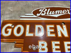 Vintage SSP Golden Glow Beer Neon Skin Gas & Oil Porcelain Enamel Sign 48x24