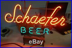 Vintage Schaefer Beer Neon Electric Sign Acme Electric Gas Tube Sign Works