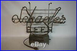 Vintage Schaefer Beer Neon Electric Sign Acme Electric Gas Tube Sign Works