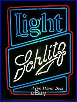 Vintage Schlitz Lighted Beer Sign Rare 80's Milwaukee 20 Neon Light Bar Sign