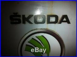 Vintage Skoda Light Box Sign Auto Car Dealer Garage Nt Porcelain Neon Oil Gas