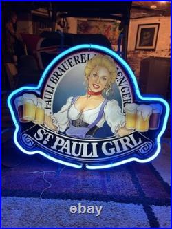 Vintage St Pauli Girl Neon Sign Light 20 X 24