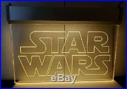 Vintage Star Wars Light Up Acrylic Display Sign