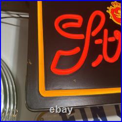 Vintage Stroh's Beer Neon Light Up Bar Sign 20X16in Detroit Michigan Advertising