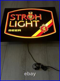 Vintage Stroh's Beer Neon Light Up Bar Sign 20X16in Detroit Michigan Advertising