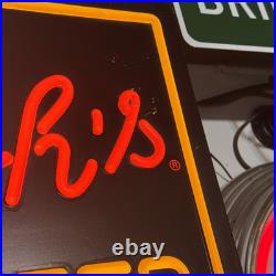 Vintage Stroh's Beer Neon Light Up Bar Sign 20X16in Detroit Michigan Advertising