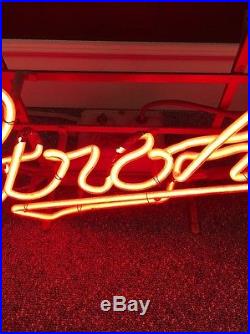 Vintage Stroh's Beer Neon Sign Tabletop Or Wall Alcohol Advertising Man Cave