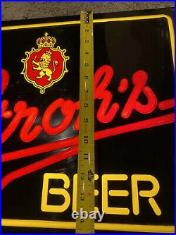 Vintage Stroh's Beer Plastic Lighted Sign Neo Neon Free Shipping Detroit, MI