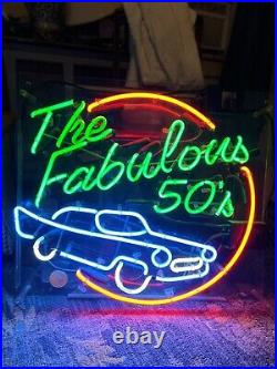 Vintage The Fabulous 50's Old Car Neon Light Sign 29x25