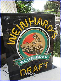 Vintage Weinhard BLUE BOAR DRAFT Neon Bar Sign Beer