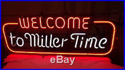 Vintage Welcome To Miller Time Neon Sign Works Great L@@k