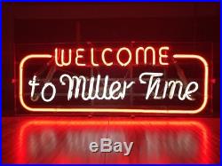 Vintage Welcome to Miller Time Neon Beer Sign, Official Miller Brewing Company