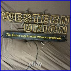 Vintage Western Union Neon Sign 33 Inches Wide 15 Inches Tall