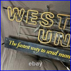 Vintage Western Union Neon Sign 33 Inches Wide 15 Inches Tall