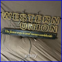 Vintage Western Union Neon Sign 33 Inches Wide 15 Inches Tall