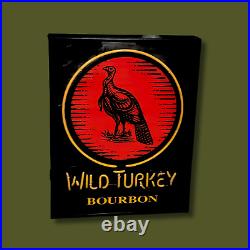 Vintage Wild Turkey Kentucky Bourbon Neon Glass Sign 26x21x3.5in Encased RARE