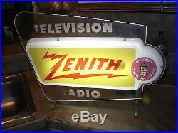 Vintage Zenith Neon TV Radio Sign acrylic L@@K