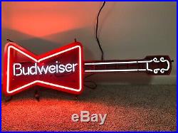 Vintage budweiser Guitar neon sign Light Collectible Bar Beer Advertise