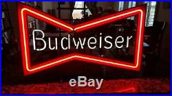 Vintage budweiser bowtie beer neon sign