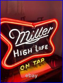 Vintage miller beer high life on tap neon sign Tri-colour mint condition
