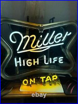 Vintage miller beer high life on tap neon sign Tri-colour mint condition