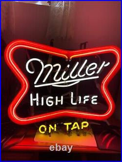 Vintage miller beer high life on tap neon sign Tri-colour mint condition