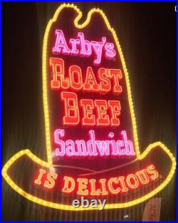 Vintage neon arbys sign neon units to fit classic 18 foot hat sign any letter
