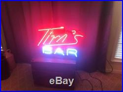 Vintage original neon sign, Tim's Bar