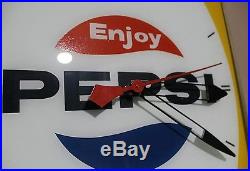 Vintage pepsi cola clock advertising sign neon ray canadian 1950s RARE