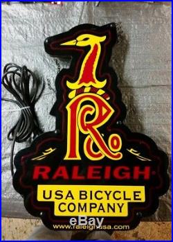 Vintage raleigh usa neon bicycle shop sign