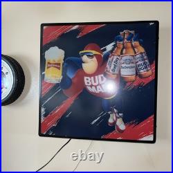 Vintage rare Budweiser Bud Man Lighted Sign 18x18 neon type. Fully Functional
