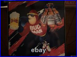 Vintage rare Budweiser Bud Man Lighted Sign 18x18 neon type. Fully Functional