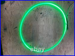Vintage round lime green neon tube for old vintage sign or clock ring 23 inches