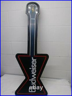 Vtg 1980's Budweiser Guitar Faux Neon Style Lighted Wall Sign Mancave Beer Cave