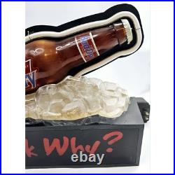 Vtg 1992 BudDry Blue Neon Beer Sign Anheuser Why Ask Why Bottle On Ice RARE Vtg 1992 BudDry Blue Neon Beer Sign Anheuser Why Ask Why Bottle On Ice RARE