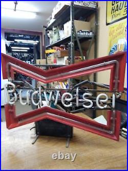 Vtg Budweiser Bow Tie Neon Bar Window Light Anheuser Busch Tavern Old School Vtg Budweiser Bow Tie Neon Bar Window Light Anheuser Busch Tavern Old School