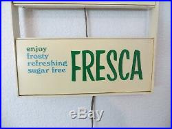 Vtg FRESCA Advertising WALL CLOCK NEON PRODUCTS IND NPI with FULL 32 Oz BOTTLE
