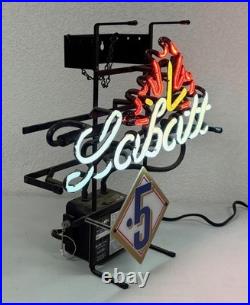 Vtg Labatt Blue Beer 0.5% Alcohol Real Glass Neon Light Tavern Bar Store Sign