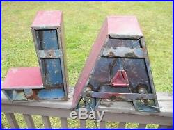 Vtg Large Heavy Rusty Metal Channel Sign Letters L A K E Originally Neon LAKE