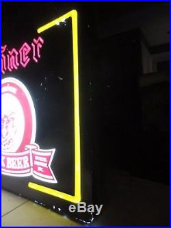 Vtg SHINER BOCK Neo Neon Beer Sign / Bar Light texas lone star pearl