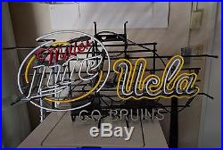 Vtg UCLA BRUINS / MILLER LIGHT Genuine Large Neon Beer Bar Sign GUC RARE READ