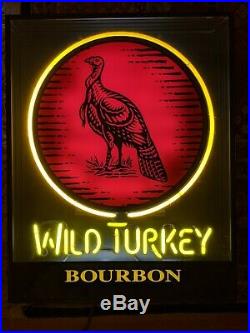 WILD TURKEY Vintage Boxed Neon Bar Sign RARE