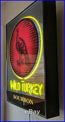 WILD TURKEY Vintage Boxed Neon Bar Sign RARE
