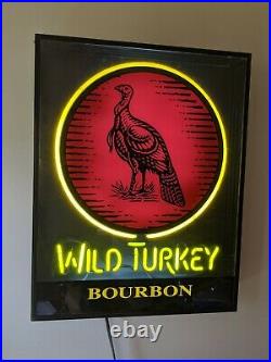 WILD TURKEY Vintage'Boxed' Neon Bar Sign RARE