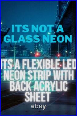 WOW LED Neon Sign 26x10 Light Man Cave Diplay Room Vintage Wall Decor