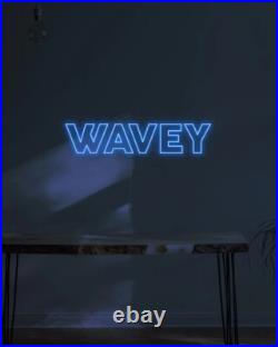 Wavey LED Neon Sign 20x8 Light Man Cave Vintage Display Wall Decor Wavey LED Neon Sign 20x8 Light Man Cave Vintage Display Wall Decor